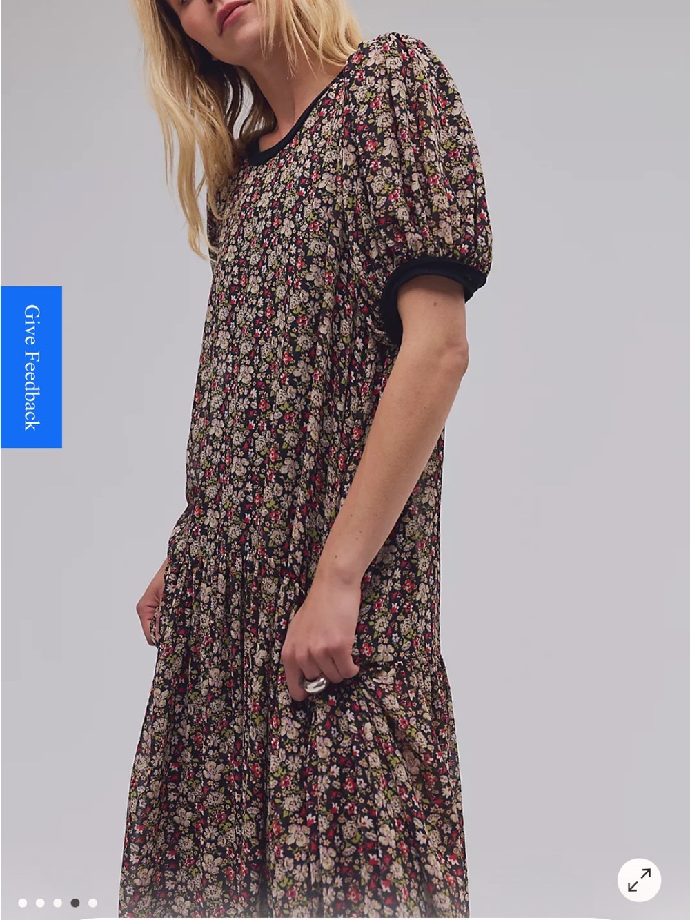 Free People Courtside Crush Maxi Dress Large Black Combo NWT floral sleeves Boho - Picture 4 of 12